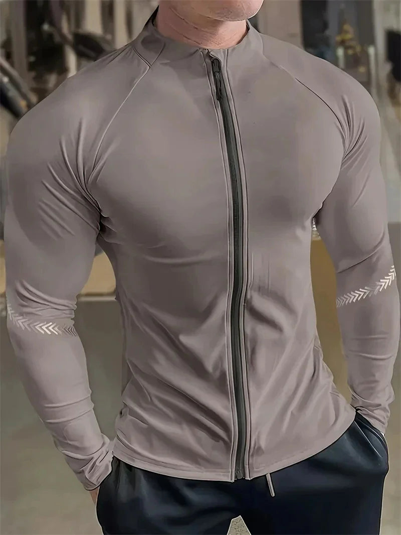 Men Quick Dry Compression Running Fitness Sports Jacket