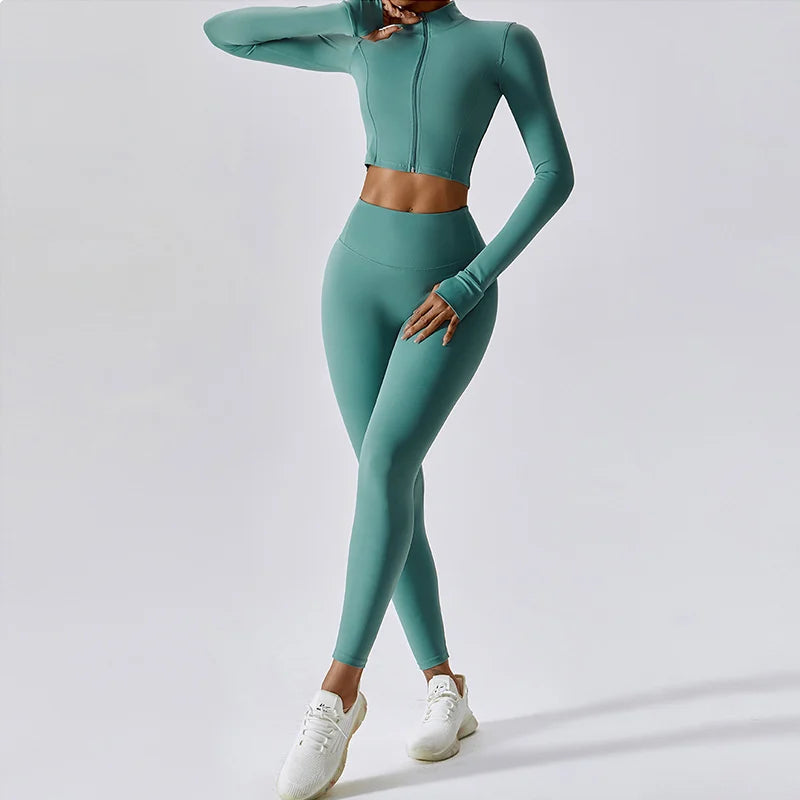 Women 3 Piece High Waist Activewear Workout Set