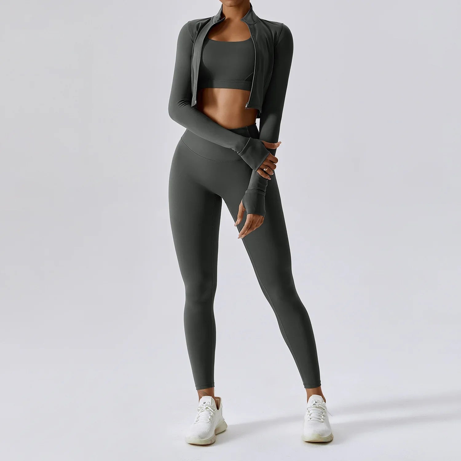 Women 3 Piece High Waist Activewear Workout Set