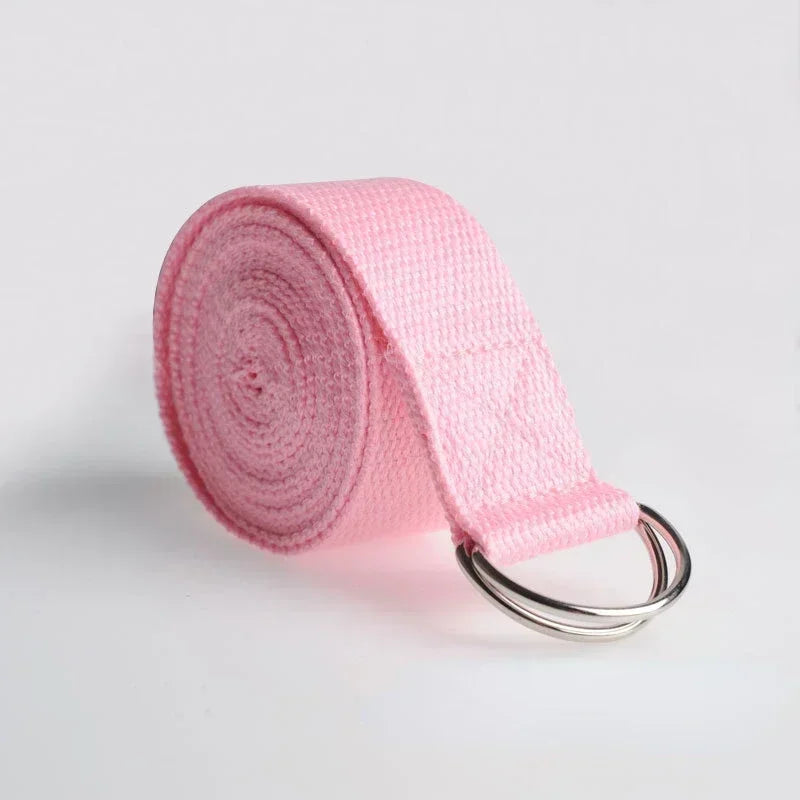 Compact Yoga Strap with D-Ring Adjustable Stretching Belt