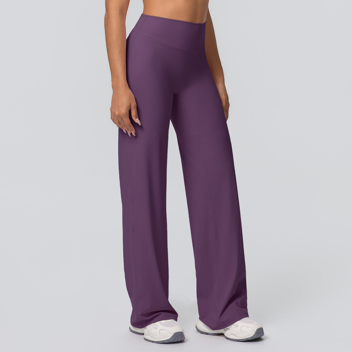 Casual High-waisted Loose-fit Solid-color Yoga Pants That Hug The Hips