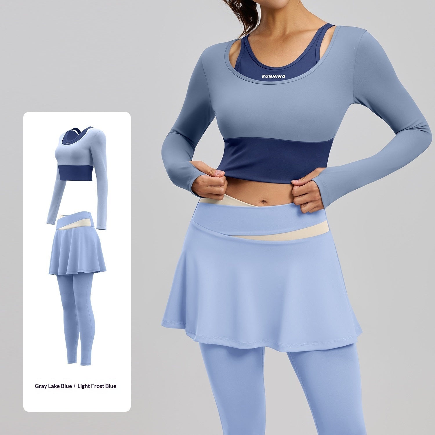 Fake Two-piece Anti-exposure Yoga Set For Running