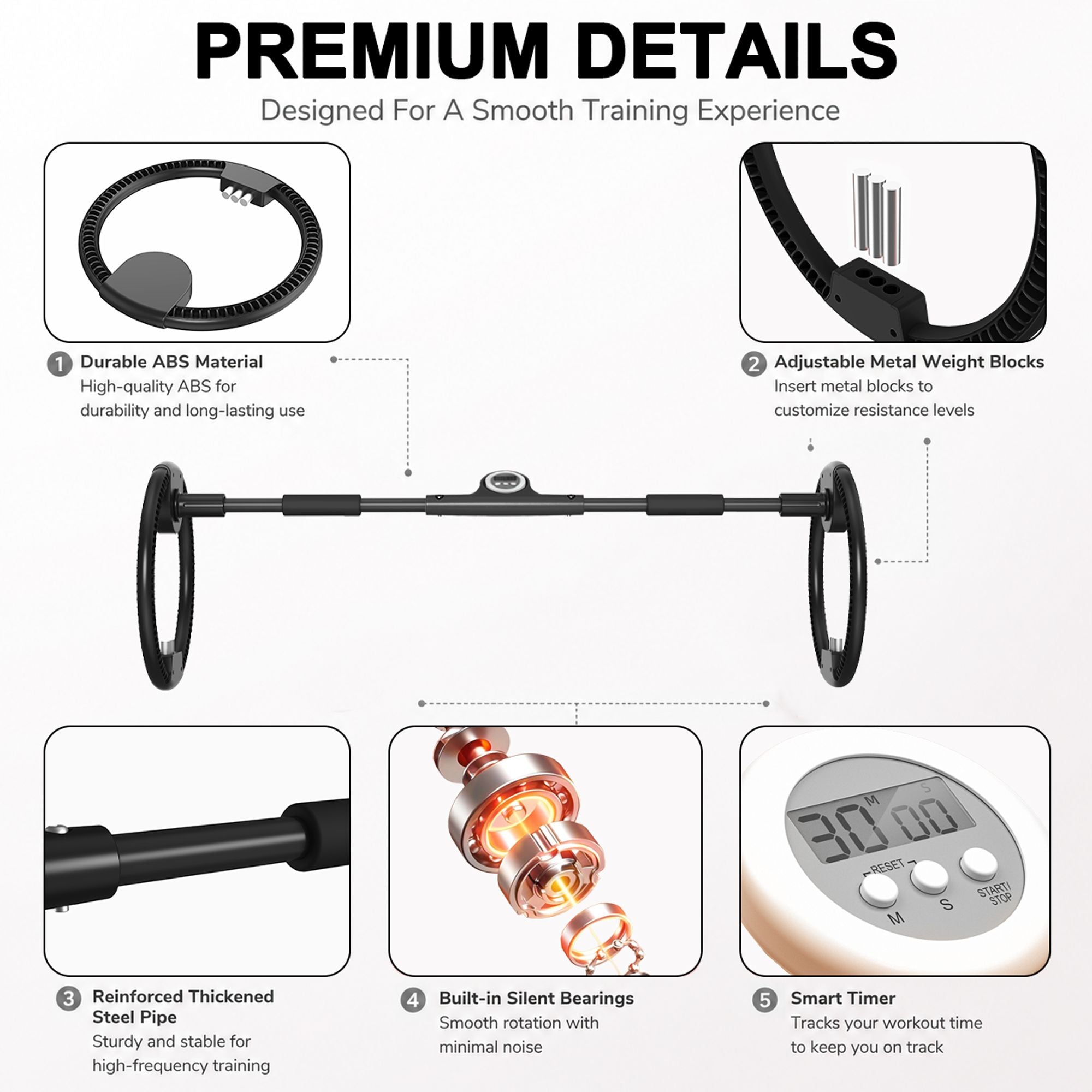 Adjustable Arm, Forearm and Wrist Exercise Wheel