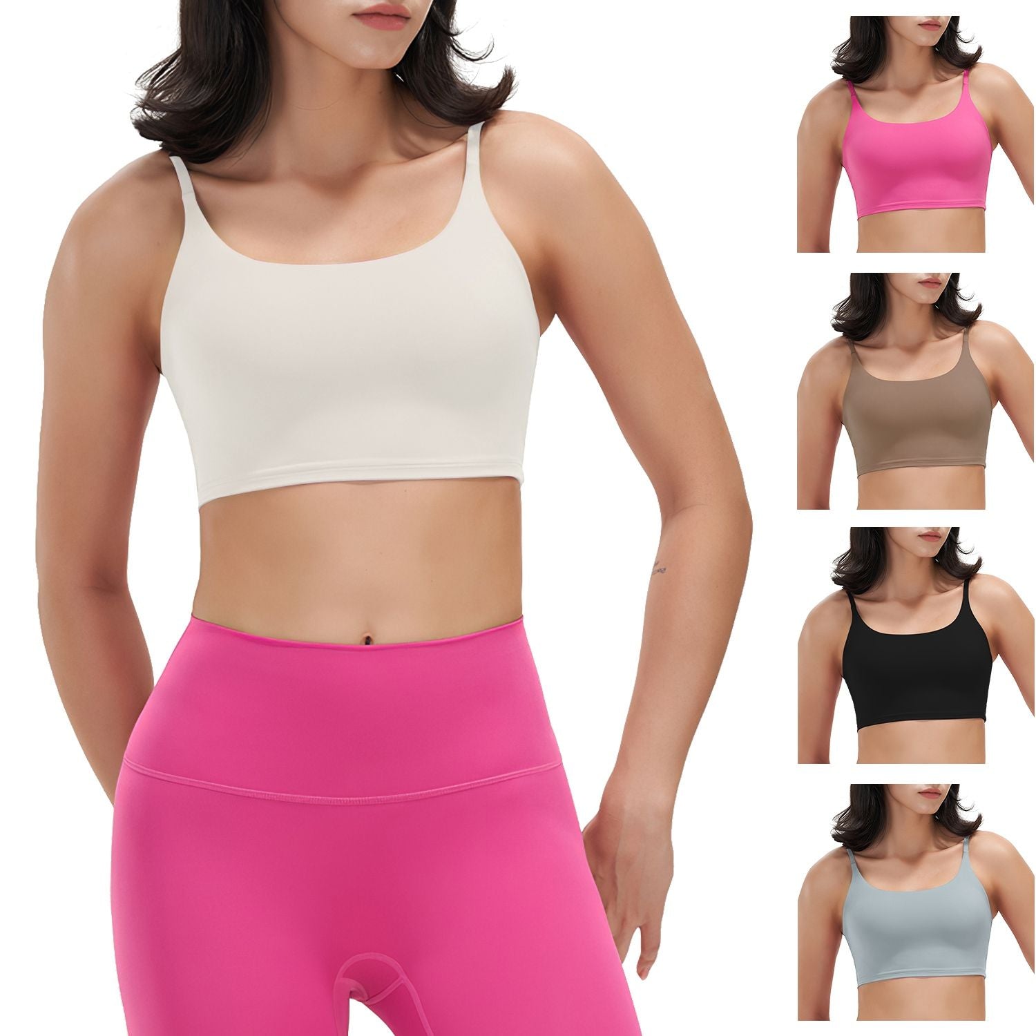 Women’s Strappy Square Neck Padded Sports Bra