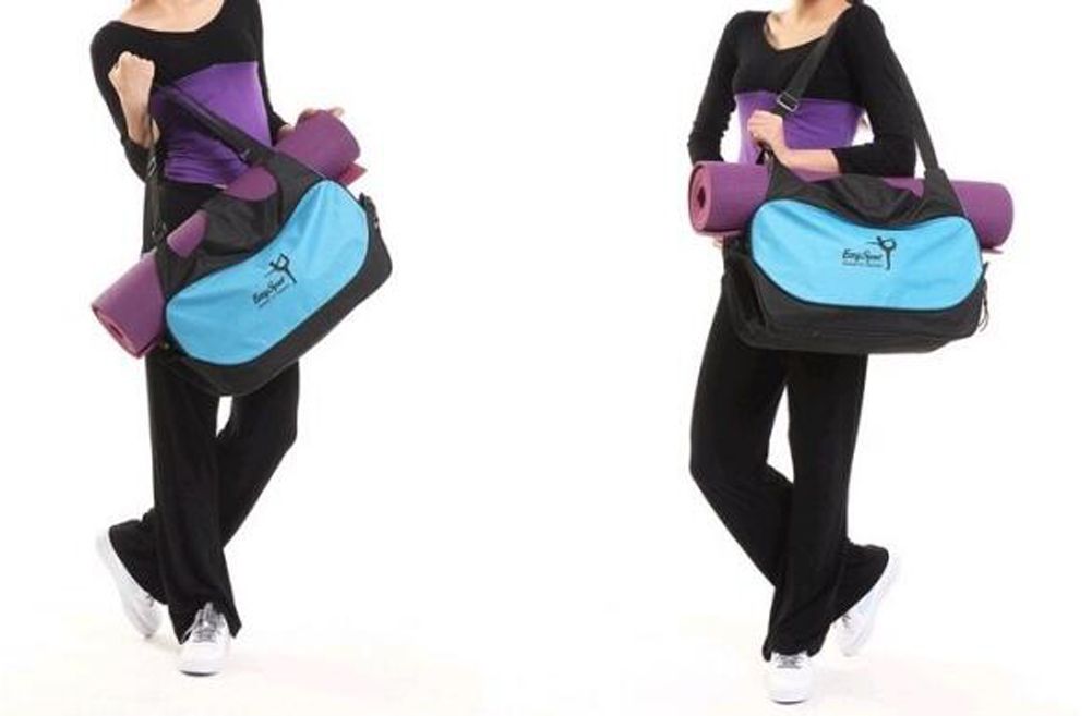 Blue Yoga Mat Tote Bag