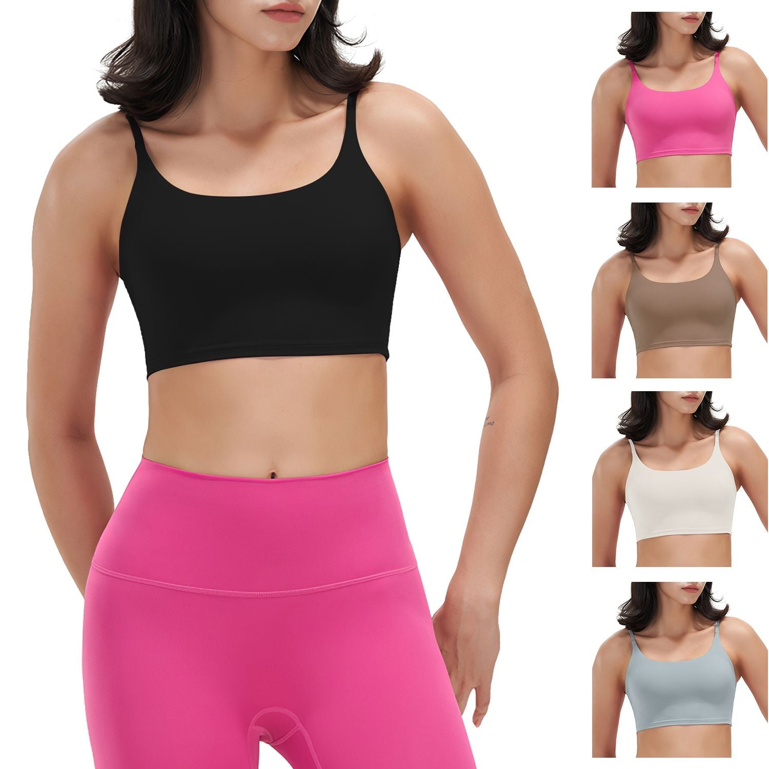 Women’s Strappy Square Neck Padded Sports Bra