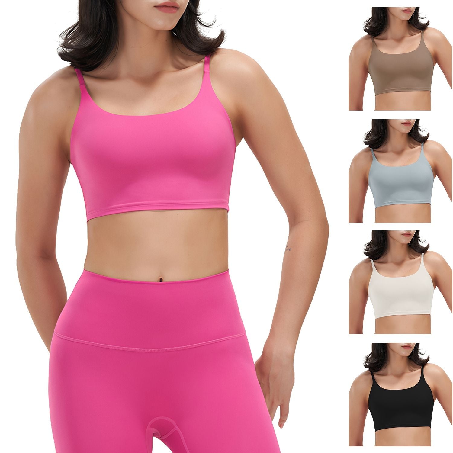 Women’s Strappy Square Neck Padded Sports Bra