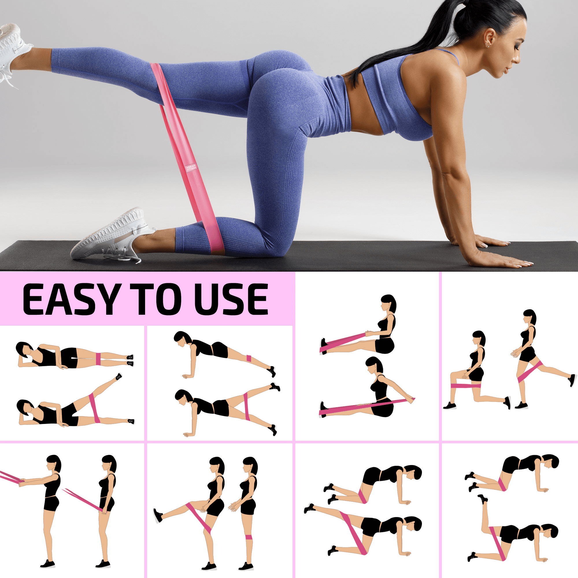 Women’s Butt and Hip Exercise Bands Set
