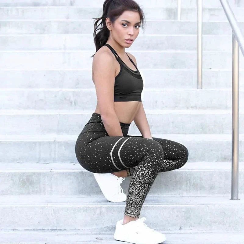 Women’s Chic Gold Print Fashion Leggings