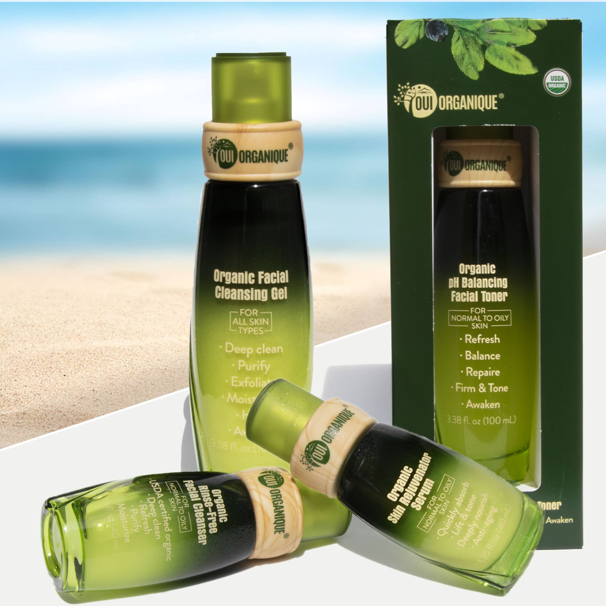 Organic Anti-Aging Sunscreen Skincare Set